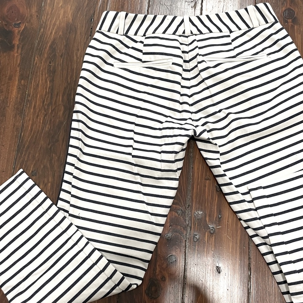 The Limited Black and White Striped Cropped Pants